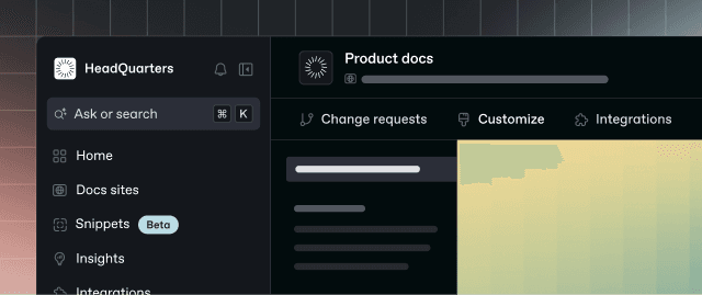 A screenshot showing the GitBook app UI, with a simplified version of the editor next to the sidebar